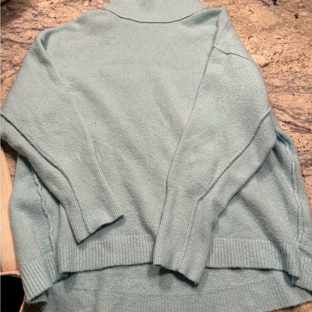 Free People Blue Turtleneck Sweater